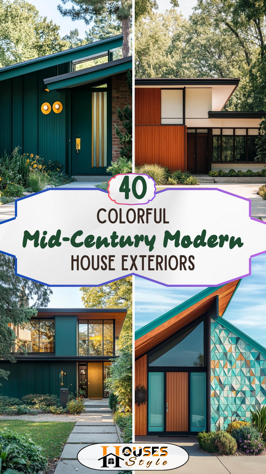40 Colorful Mid-Century Modern House Exteriors