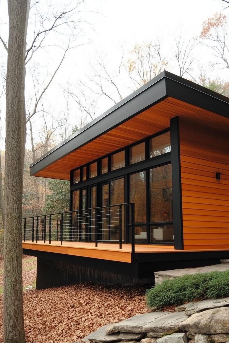Horizontal Wood Siding Paired With Black Steel - photo 2