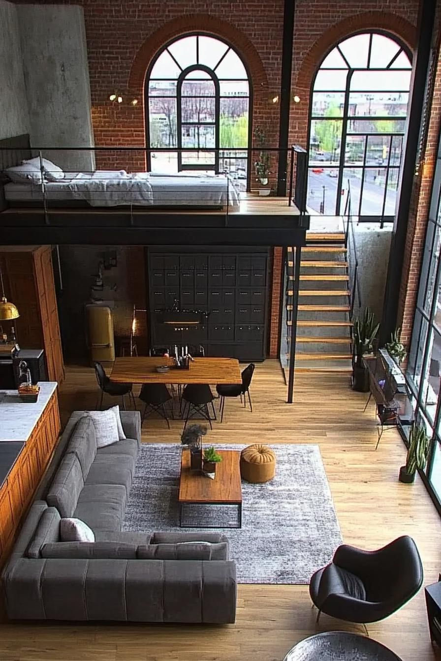 Loft Bedroom Tucked Into a Mezzanine - photo 2