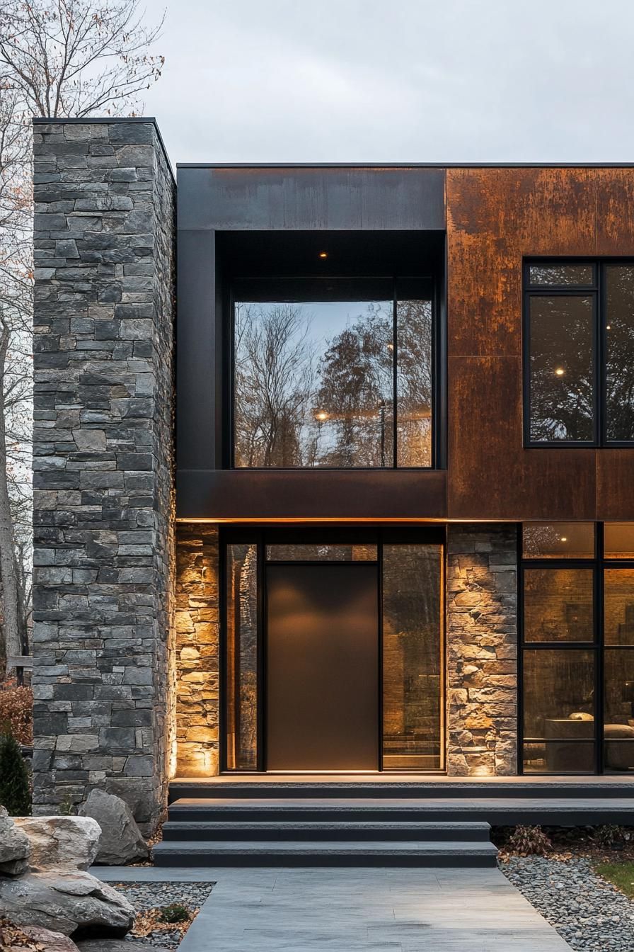 Mixed Metal and Textured Stone Facades - photo 4