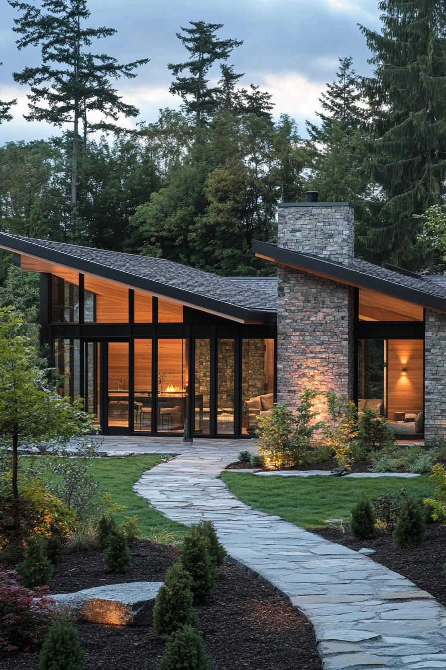 Modern Rustic Retreat in the Trees