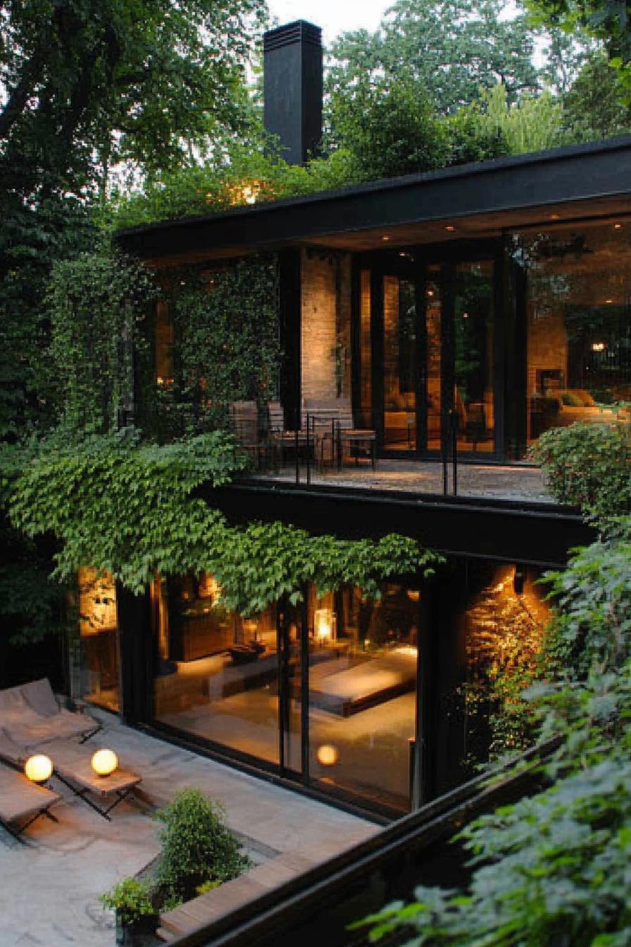 Roof Garden Seating With Japanese Lanterns - photo 3