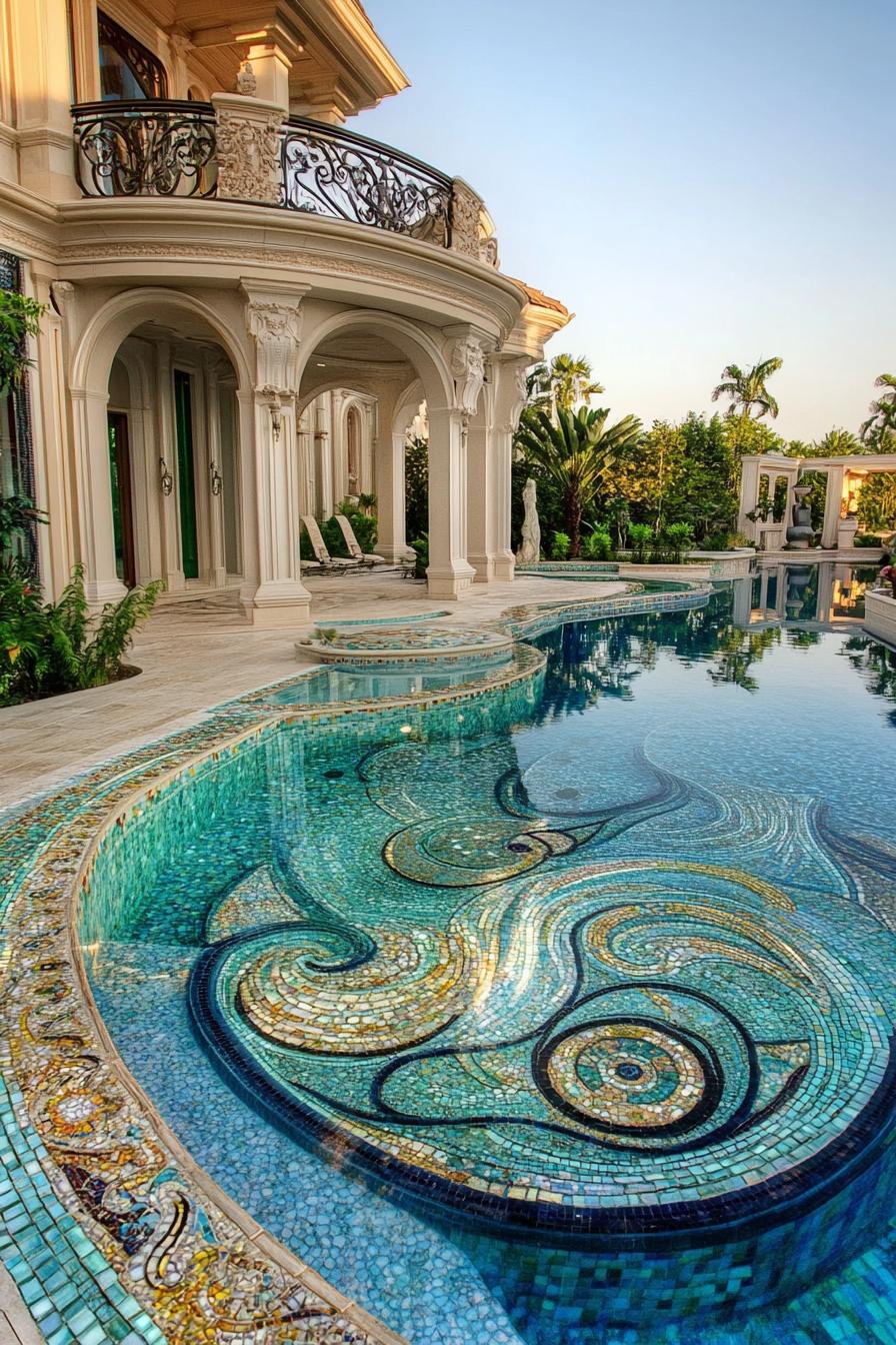 Pool Floor With Custom Mosaic - photo 3