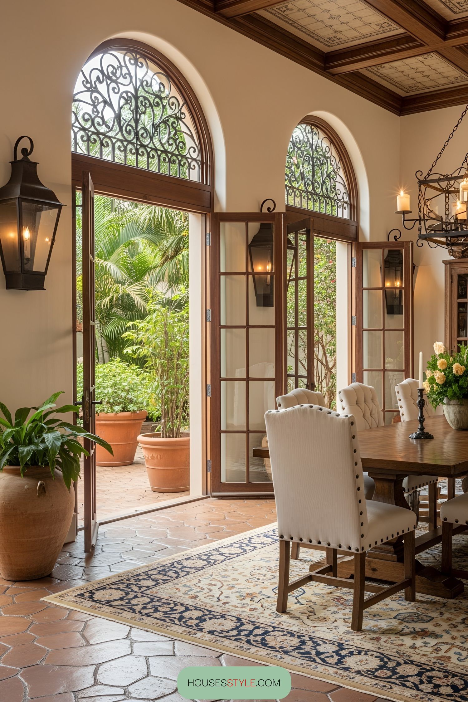2) Sunlit Dining Space with Spanish Serenity