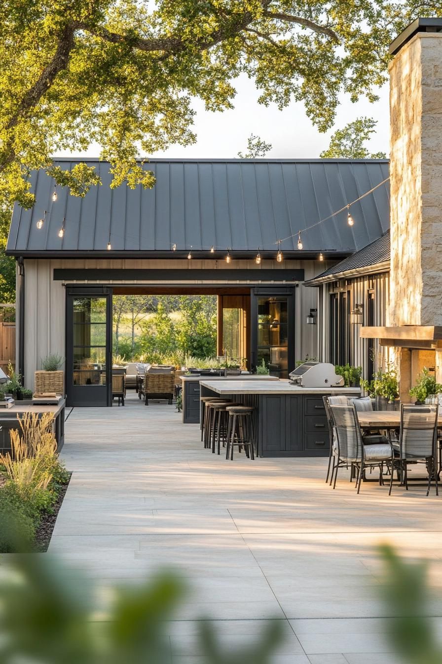 Indoor-Outdoor Kitchen With Barn Doors - photo 2