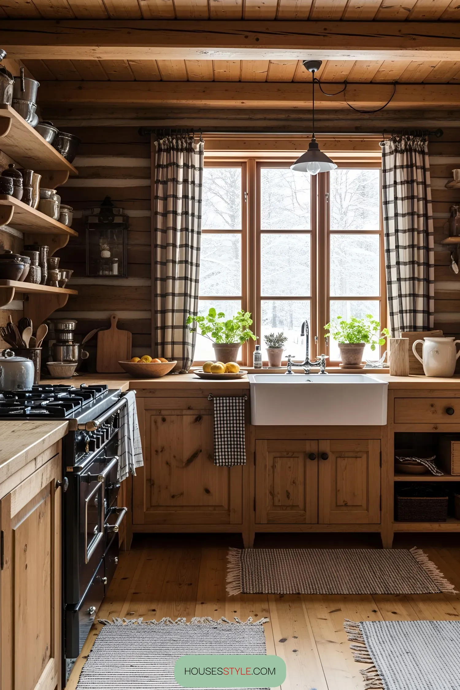 How a Rustic Log Cabin Kitchen Earns Its Charm