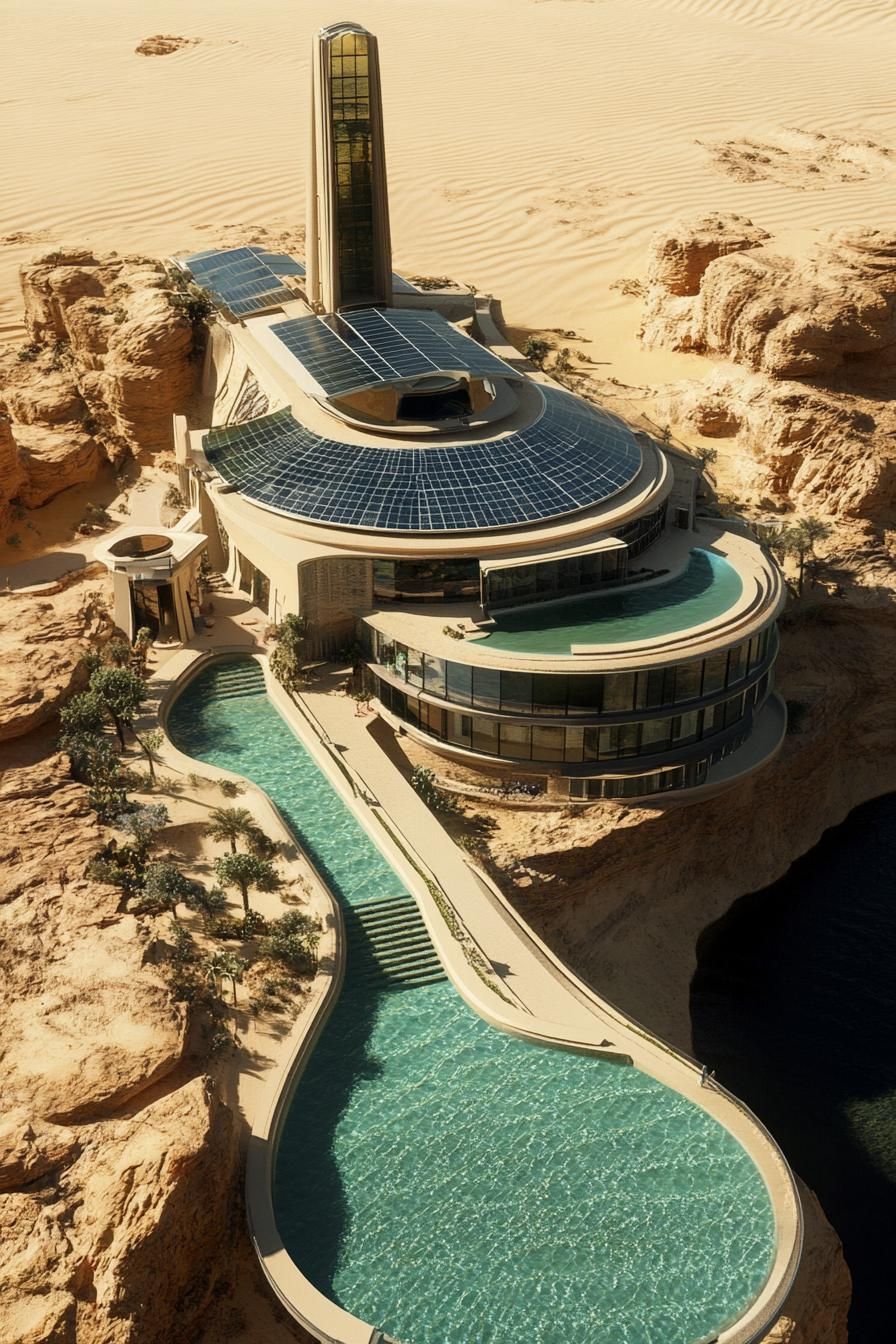 Eco-Friendly Mansion With Solar Panel Roofing