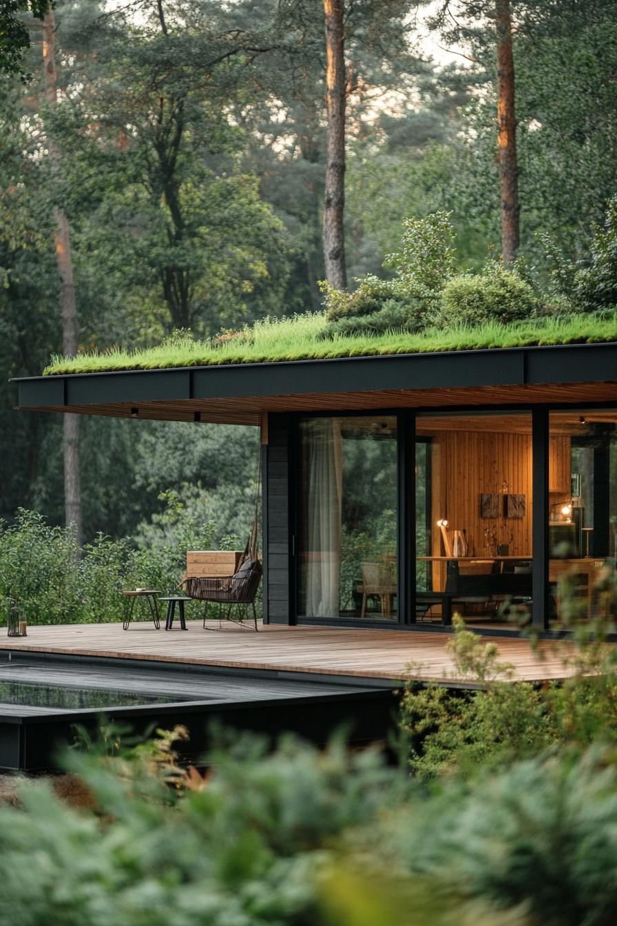 Minimalist Wood Lodges With Living Roofs - photo 4