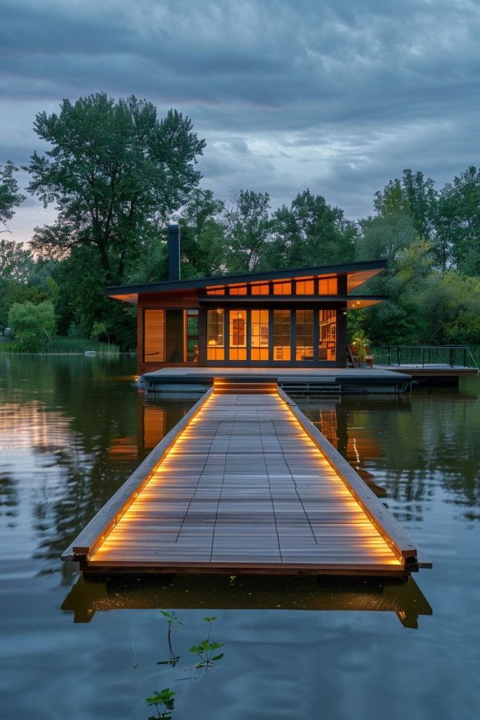 Floating Home With Built-In Dock