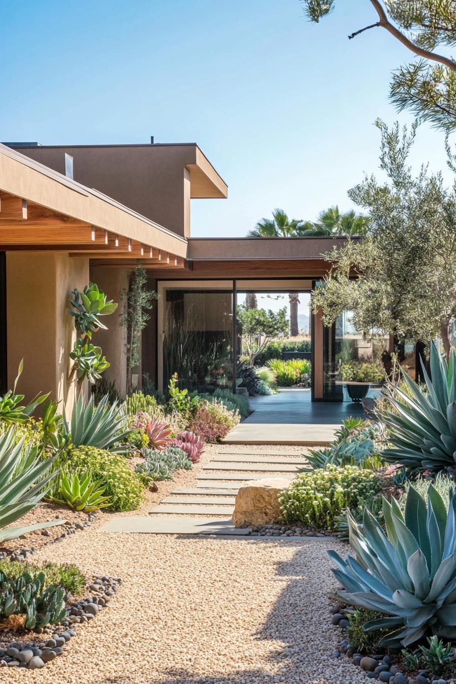Minimalist Yards With Succulents and Gravel Paths - photo 4