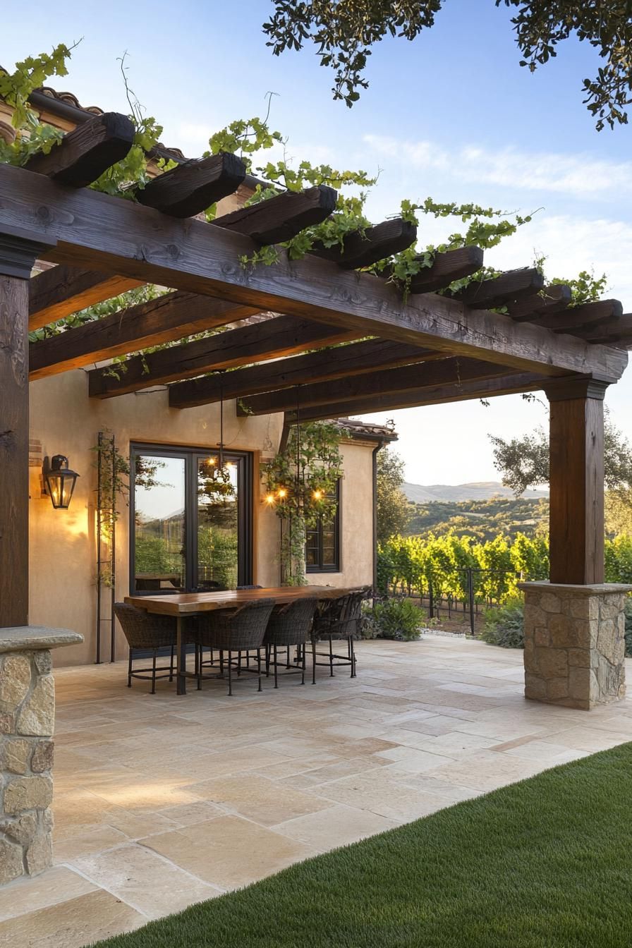 Vineyard Estate Featuring an Outdoor Pergola
