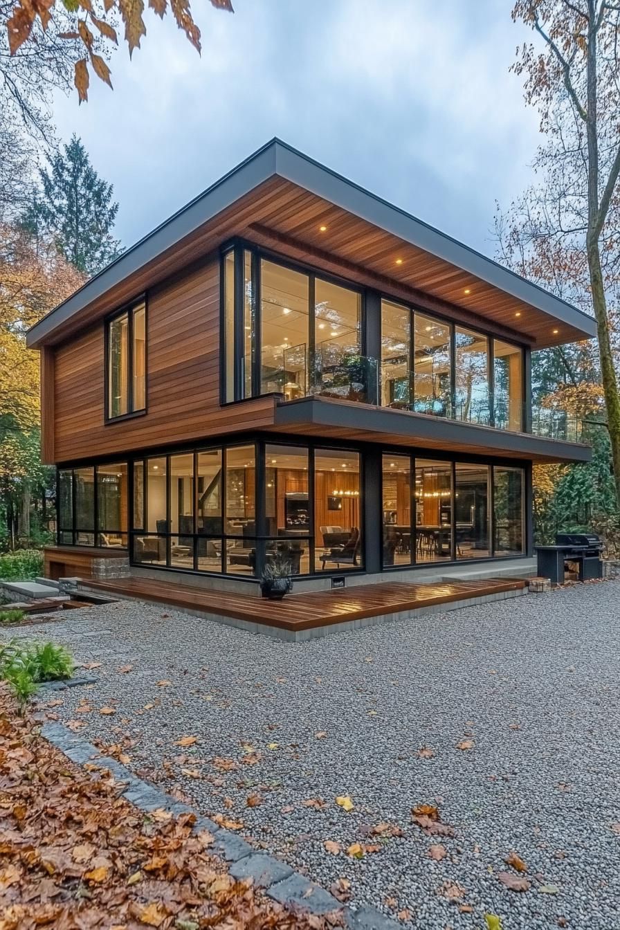Vertical Cedar Siding Next to Oversized Glass Windows - photo 4