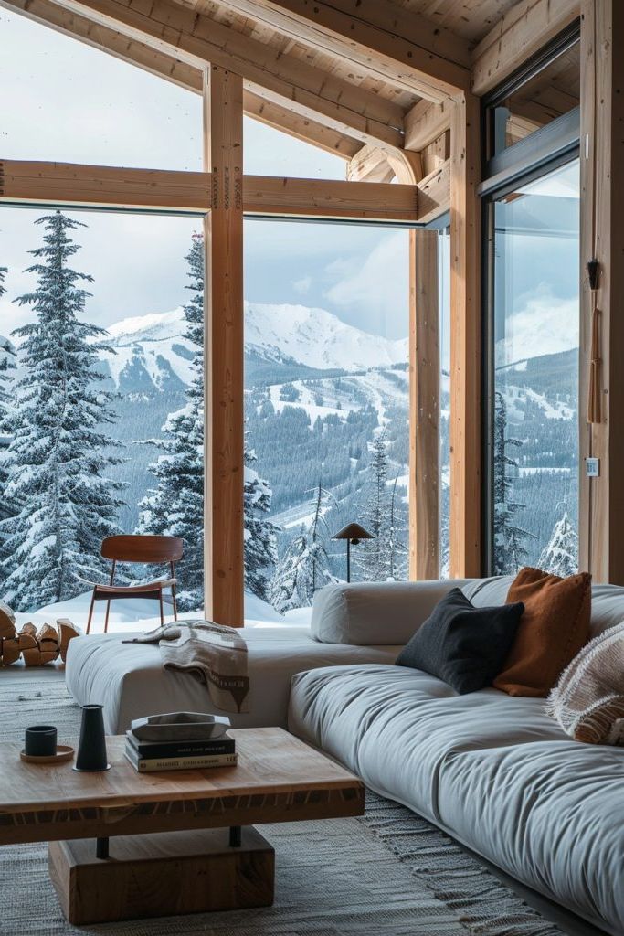 Cabins Framing Sweeping Mountain Views