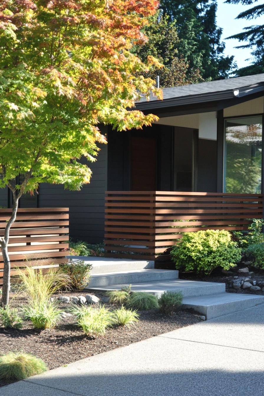 Horizontal Wood Slat Fencing Ideas - photo 4