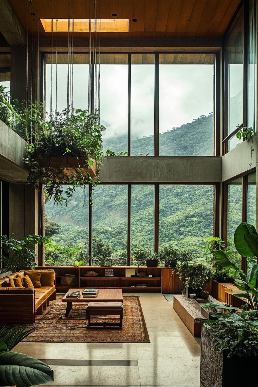 Indoor Courtyard with Mountain Views