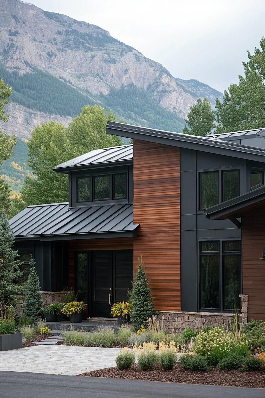 Charcoal Gray Paired With Walnut Wood