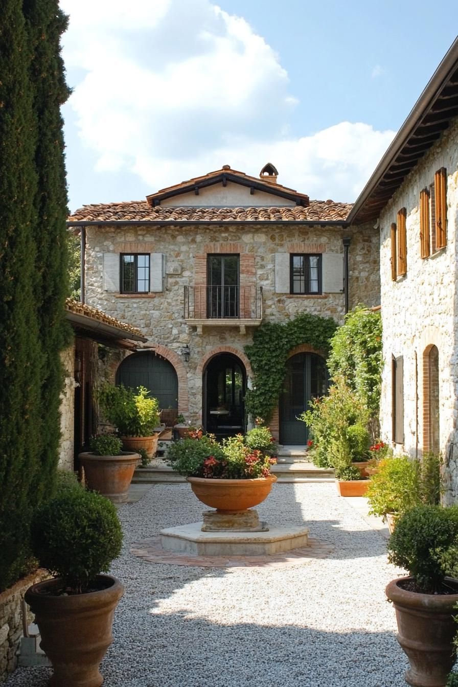 A Quaint Courtyard at a Tuscan Villa