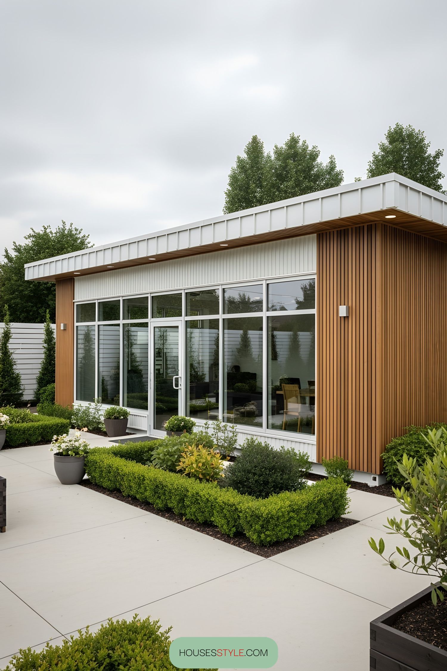 Garden-Set Container Office With Playful Charm