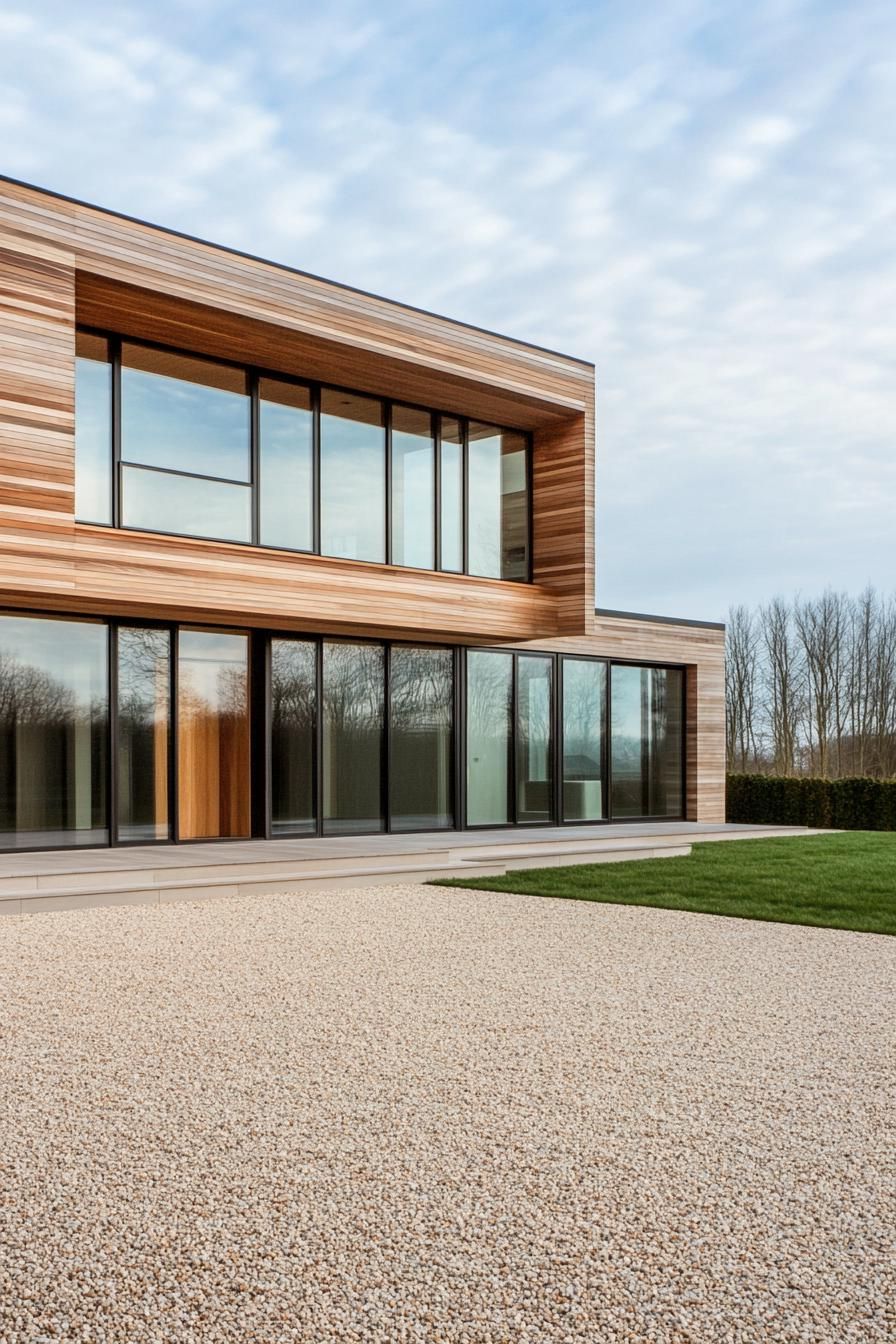 Vertical Cedar Siding Next to Oversized Glass Windows - photo 3