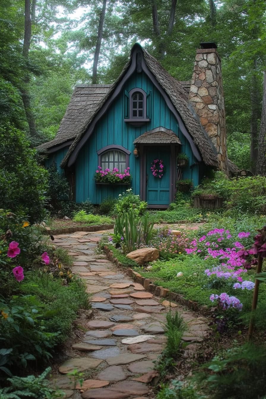 Forest-Green Cottage Full of Whimsy