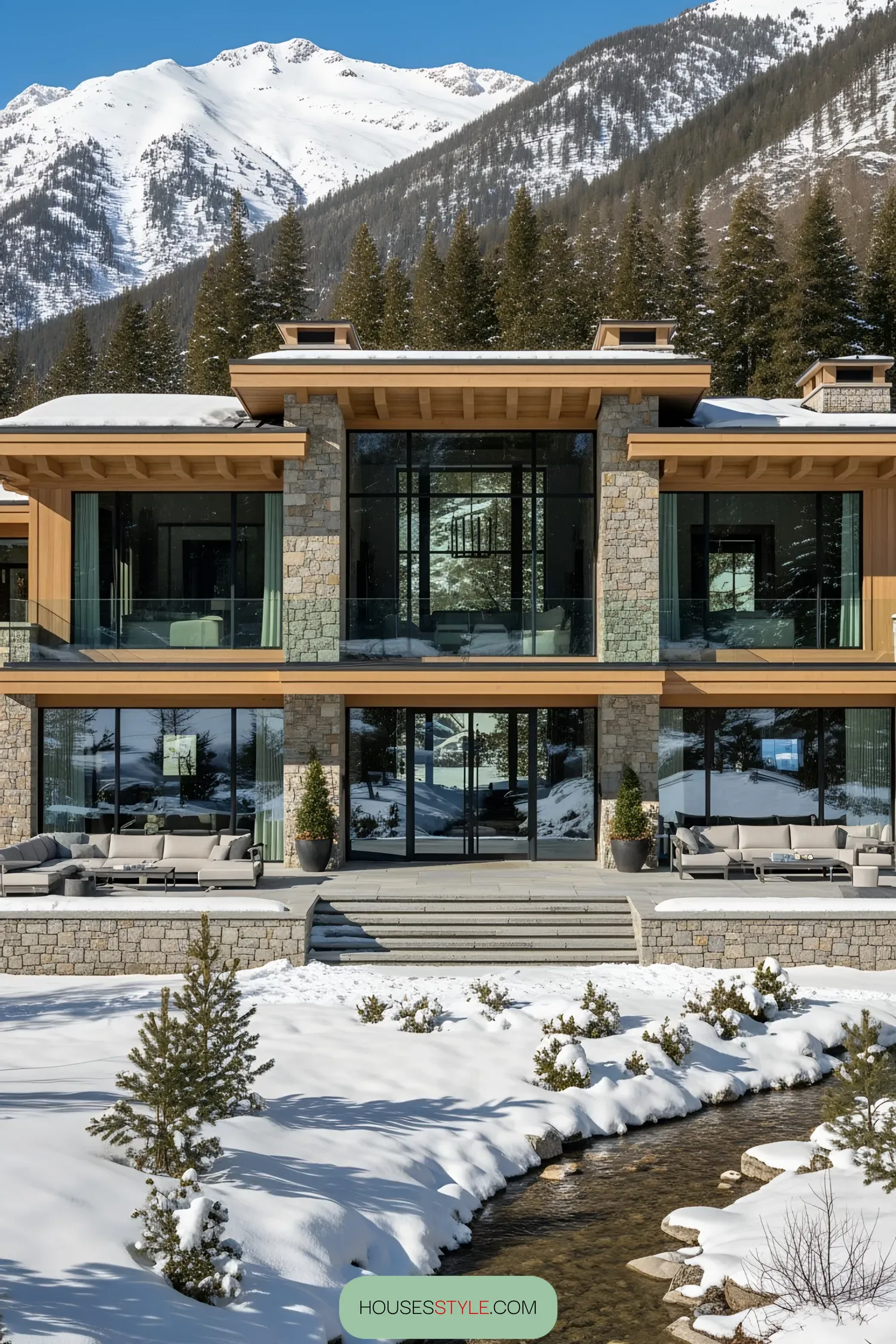 A Glass-Walled Winter Wonderland Retreat