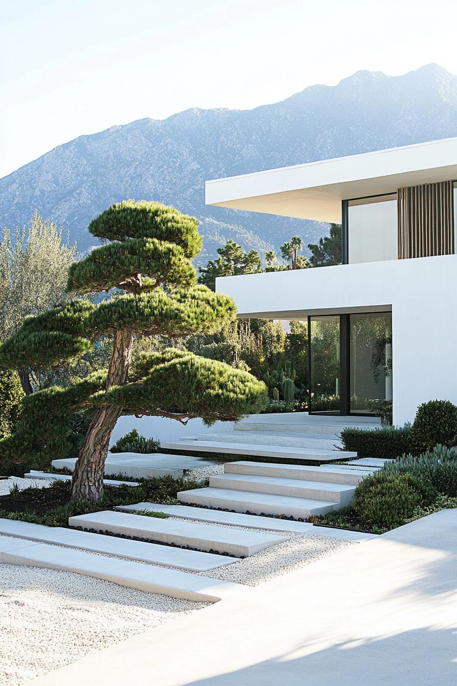 White Concrete Walls Paired With Bamboo - photo 3