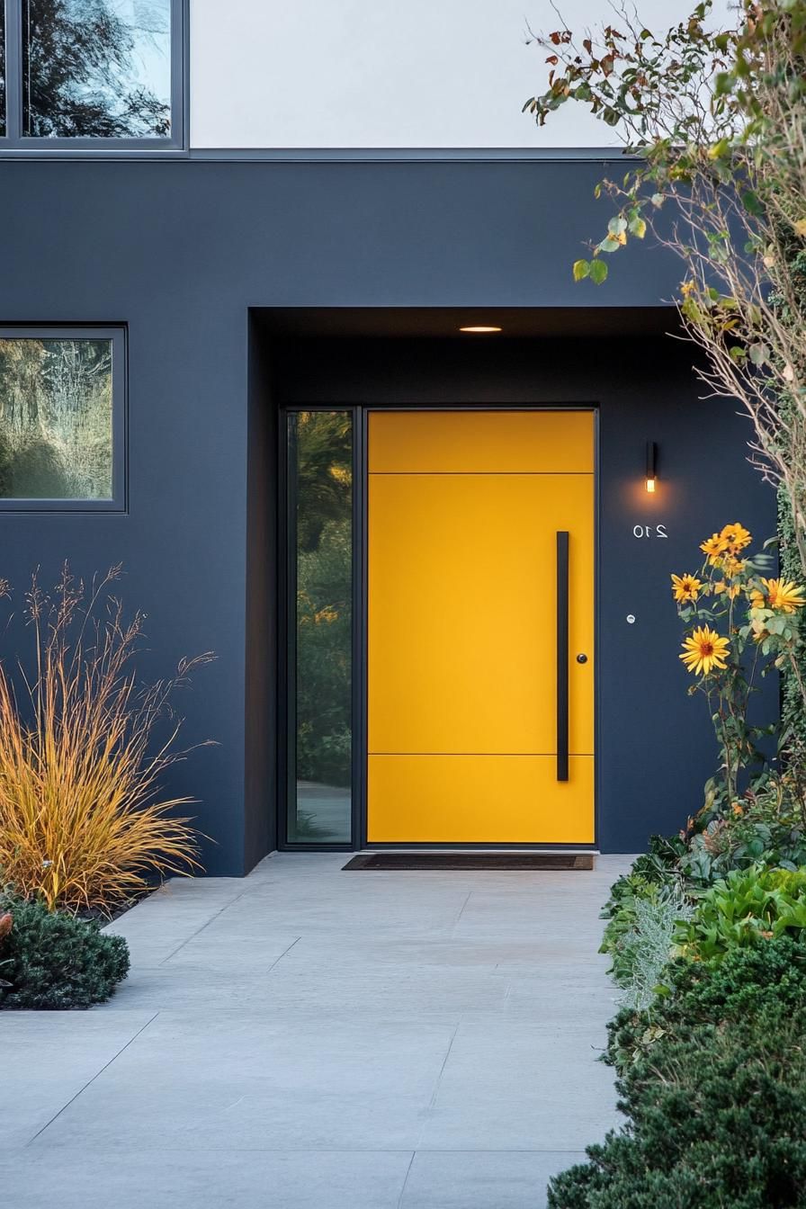 Mustard Yellow Door Paired With Black Hardware - photo 3