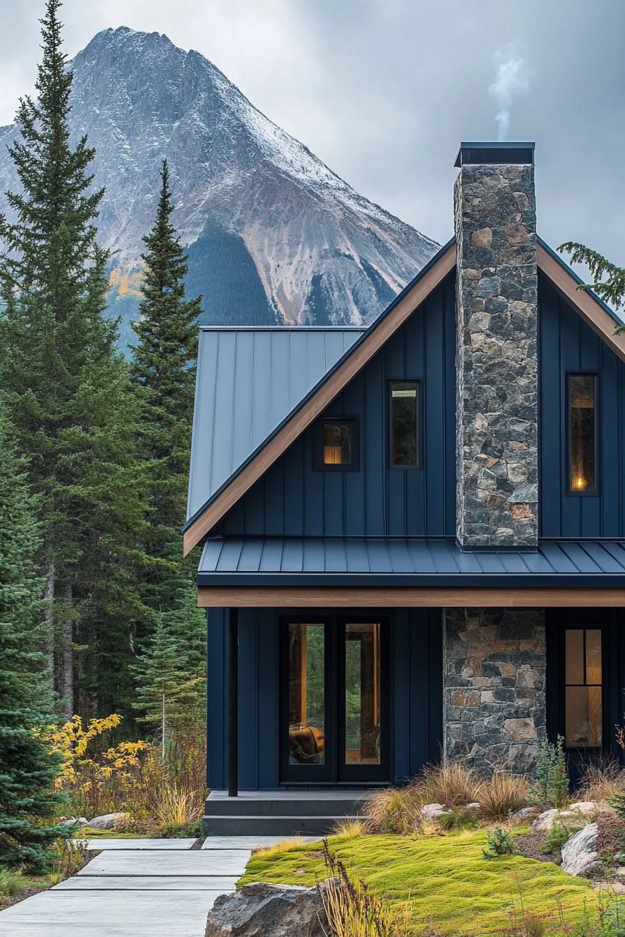 Midnight Blue Metal Siding With Black Trim - photo 4