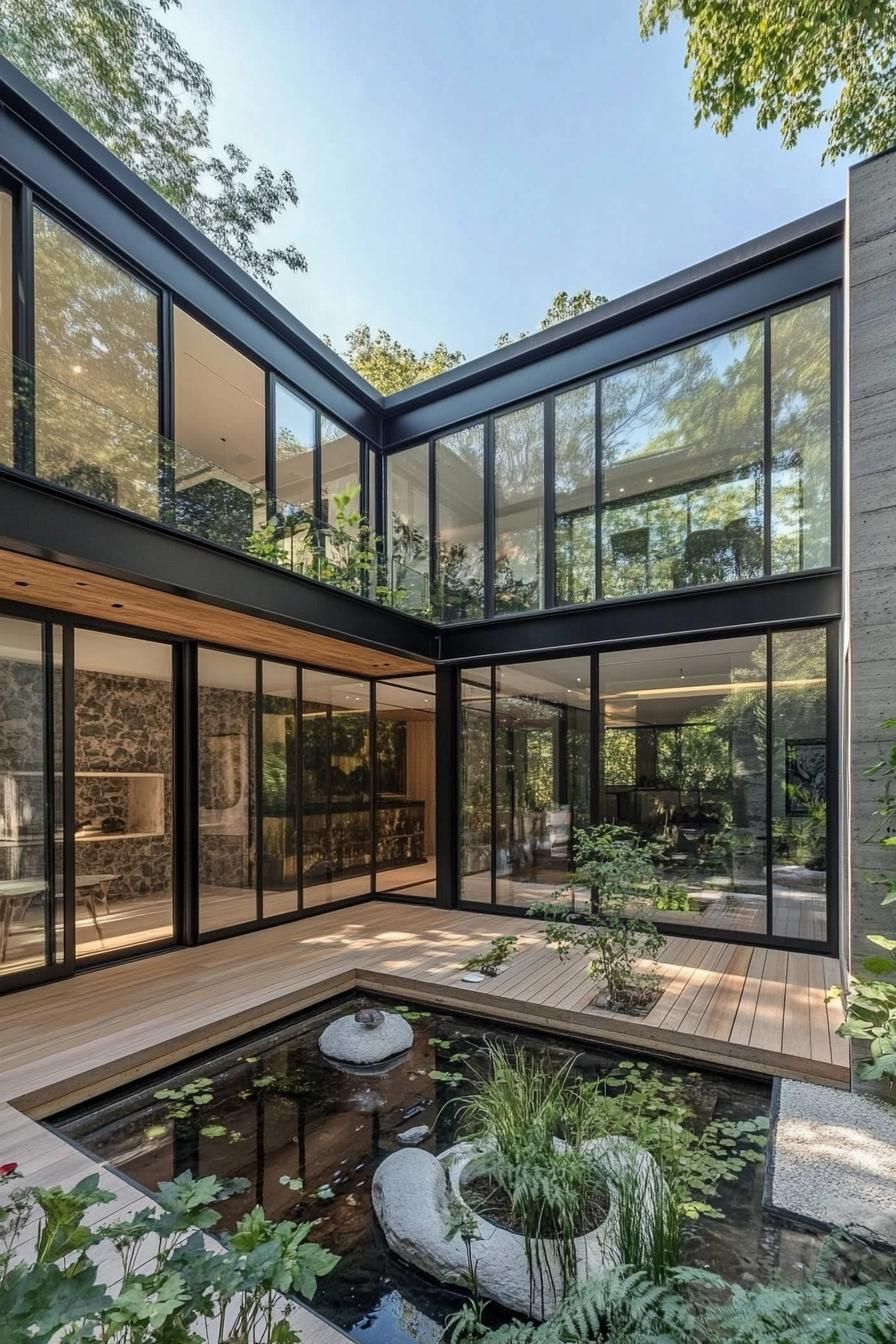 13. Courtyard With a Zen Glass Design - photo 3