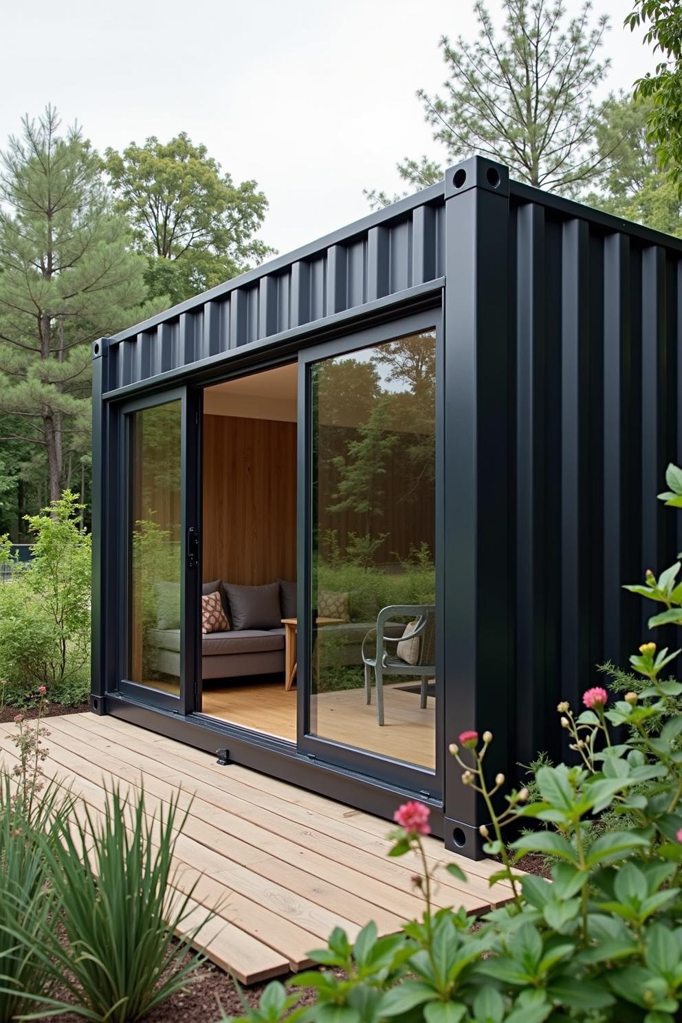 Tiny Container Retreat Surrounded by Nature