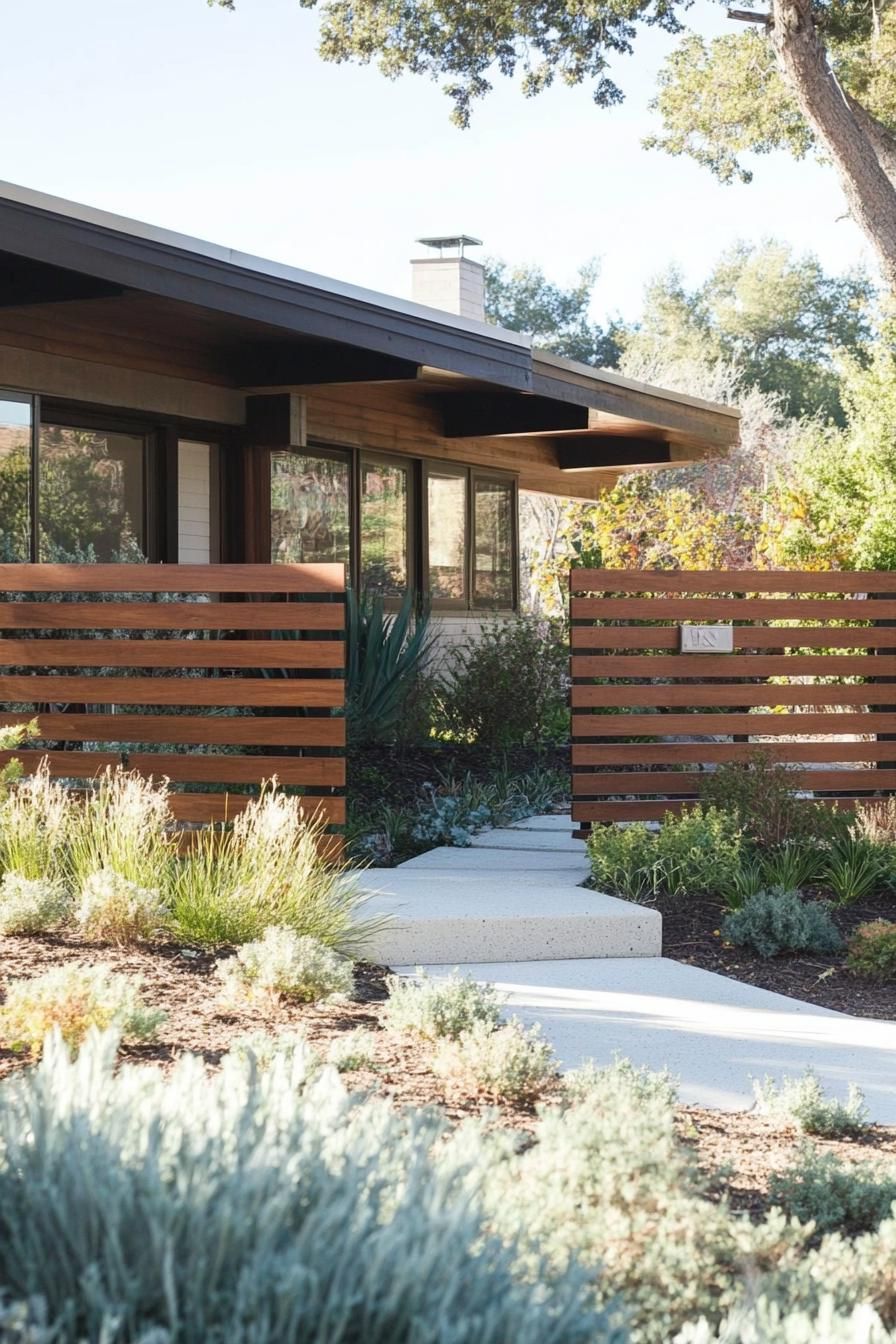 Horizontal Wood Slat Fencing Ideas - photo 2