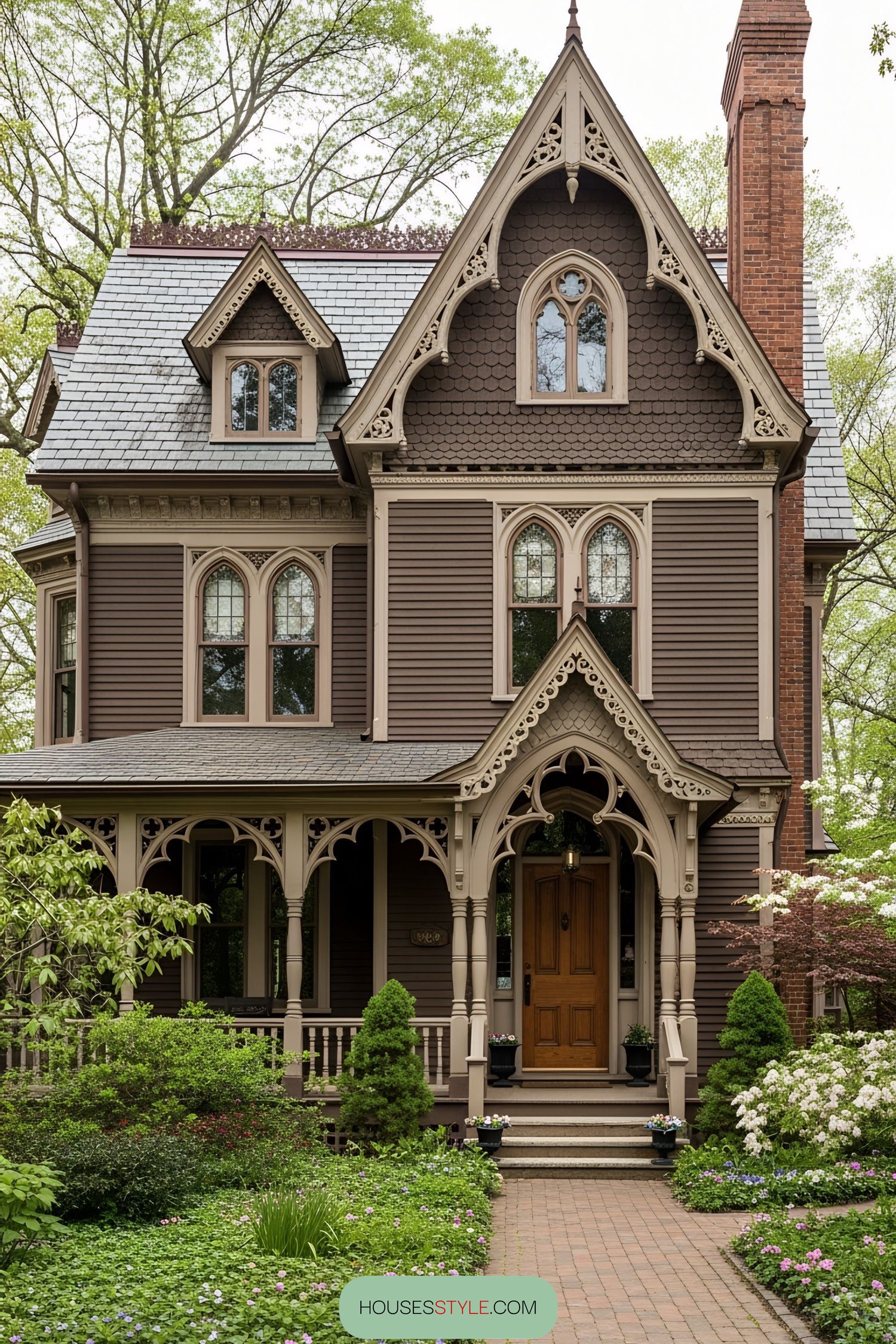 Gothic Grandeur Beneath a Leafy Canopy
