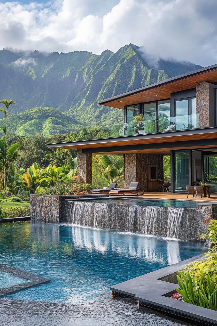 Pool With a Waterfall Into a Lower Level - photo 4