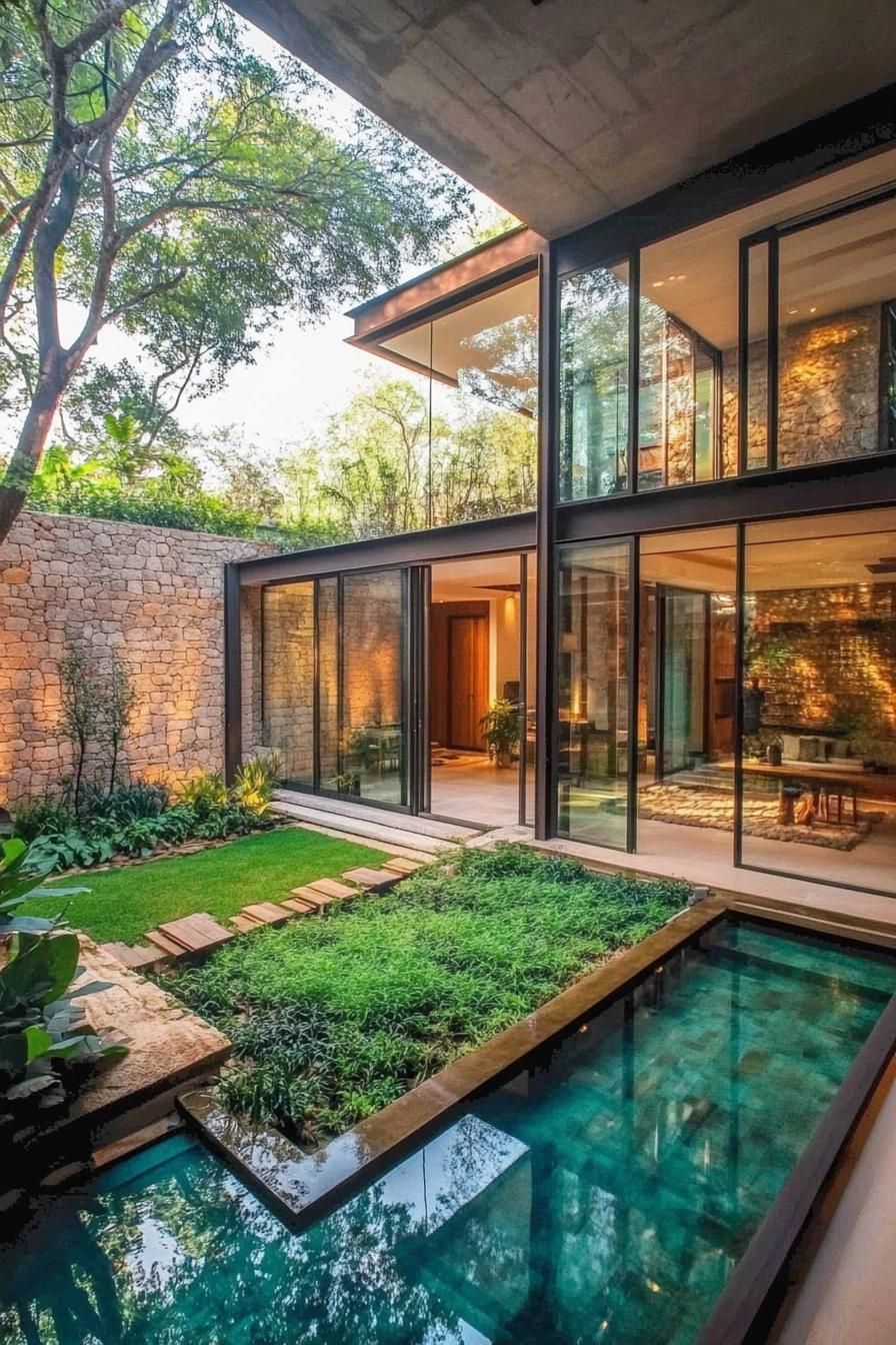 Nature and Modern Design Meet in This Courtyard