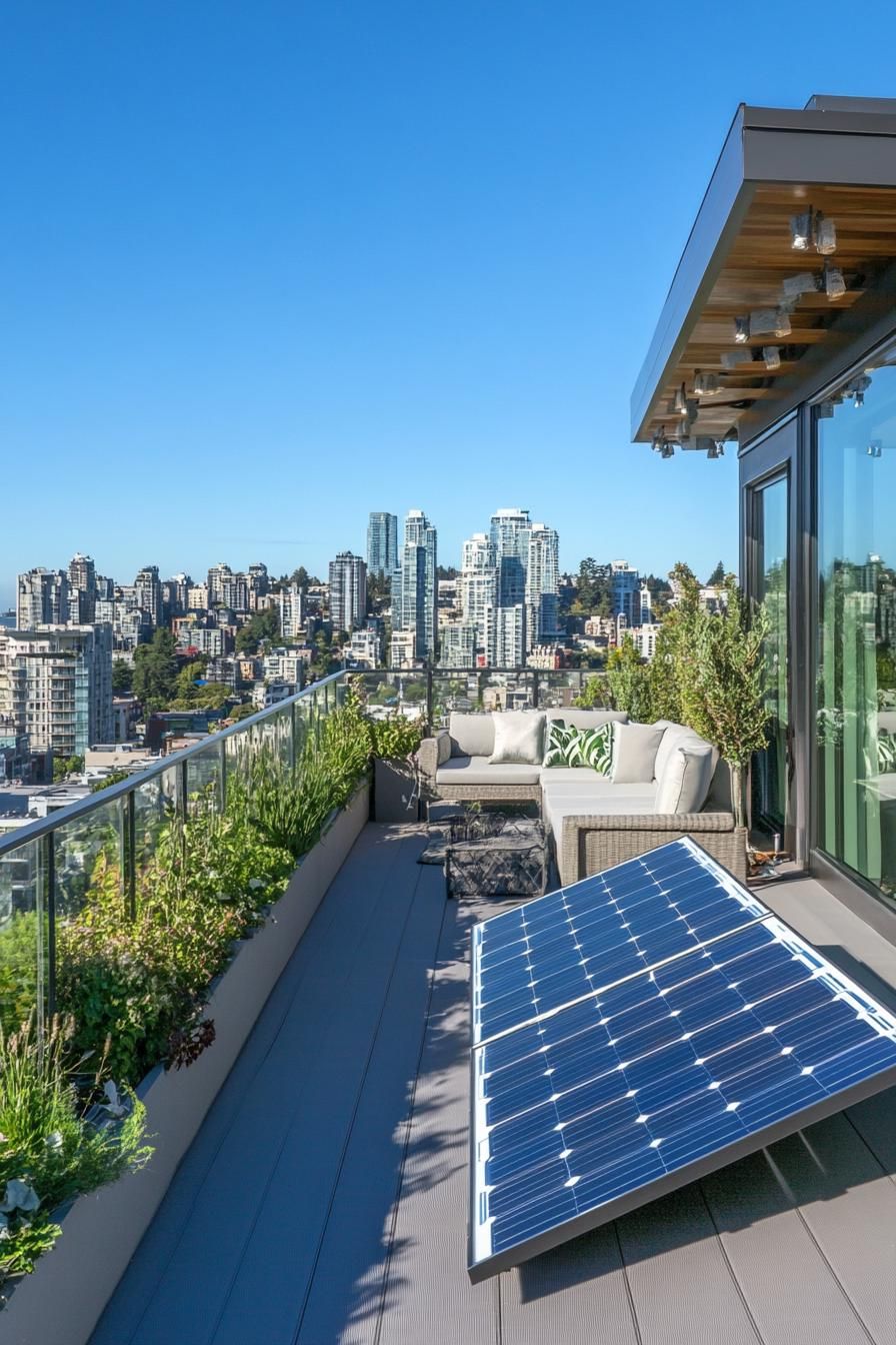 Green Rooftop Balcony With Solar Panels - photo 3