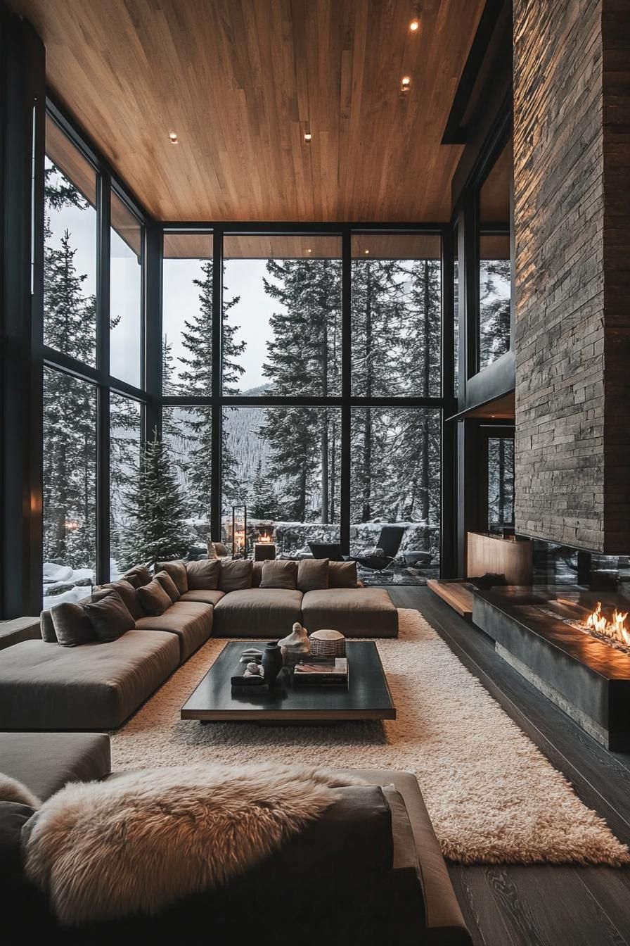 Forest-Filled Mountain Lodge Interior - photo 3