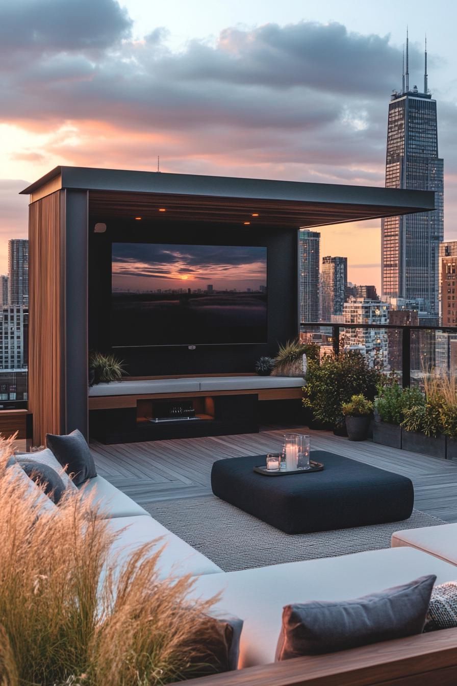 Rooftop Cinema With Projector and Screen - photo 2