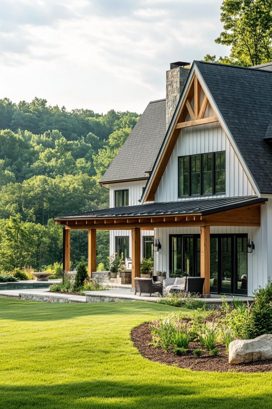 Wrap-Around Porch With Wooden Beams - photo 3