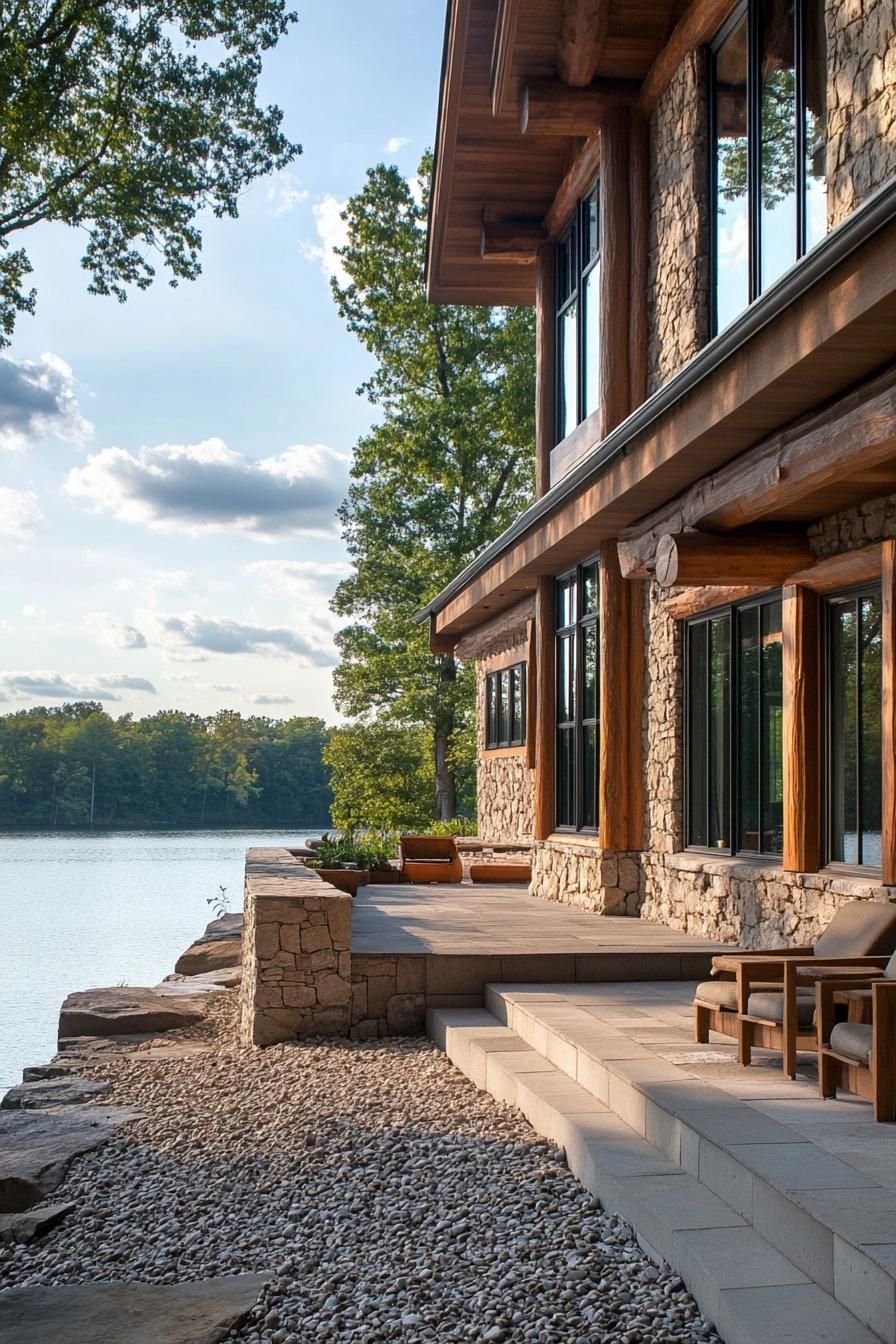 Combining Log Construction With Stucco Walls