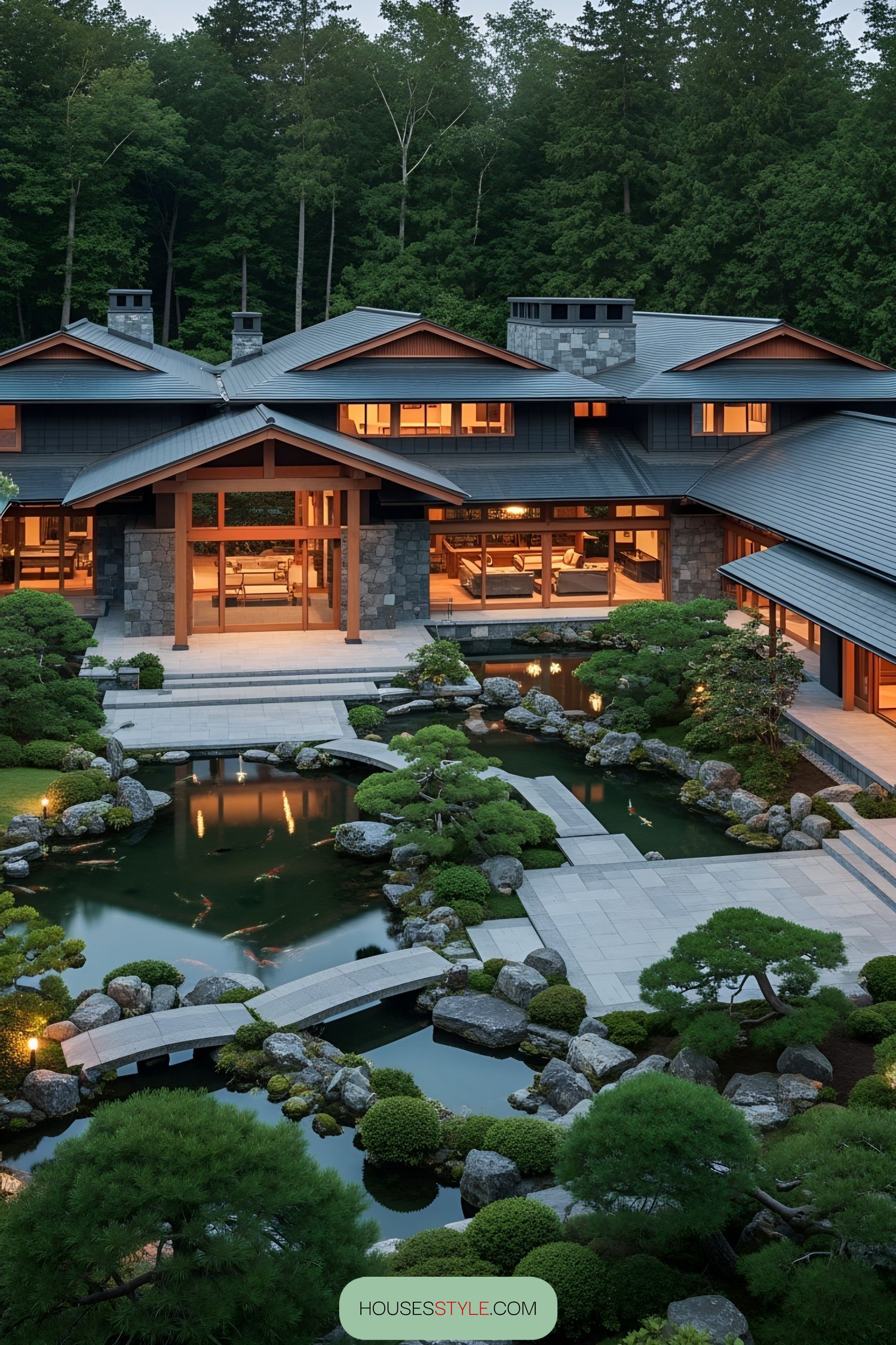 17. A Dream Home With a Koi Pond