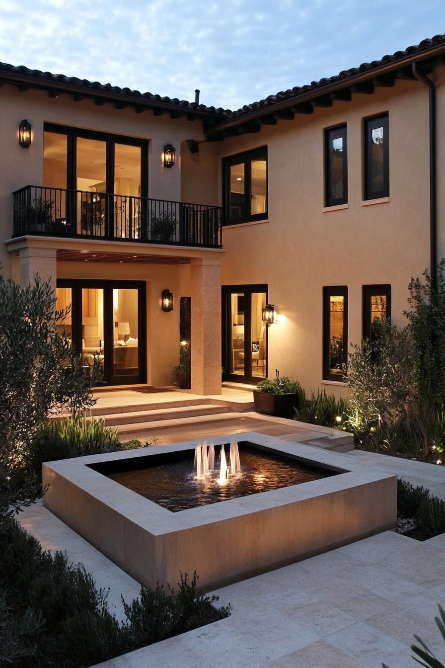 A Courtyard Centered on a Water Fountain
