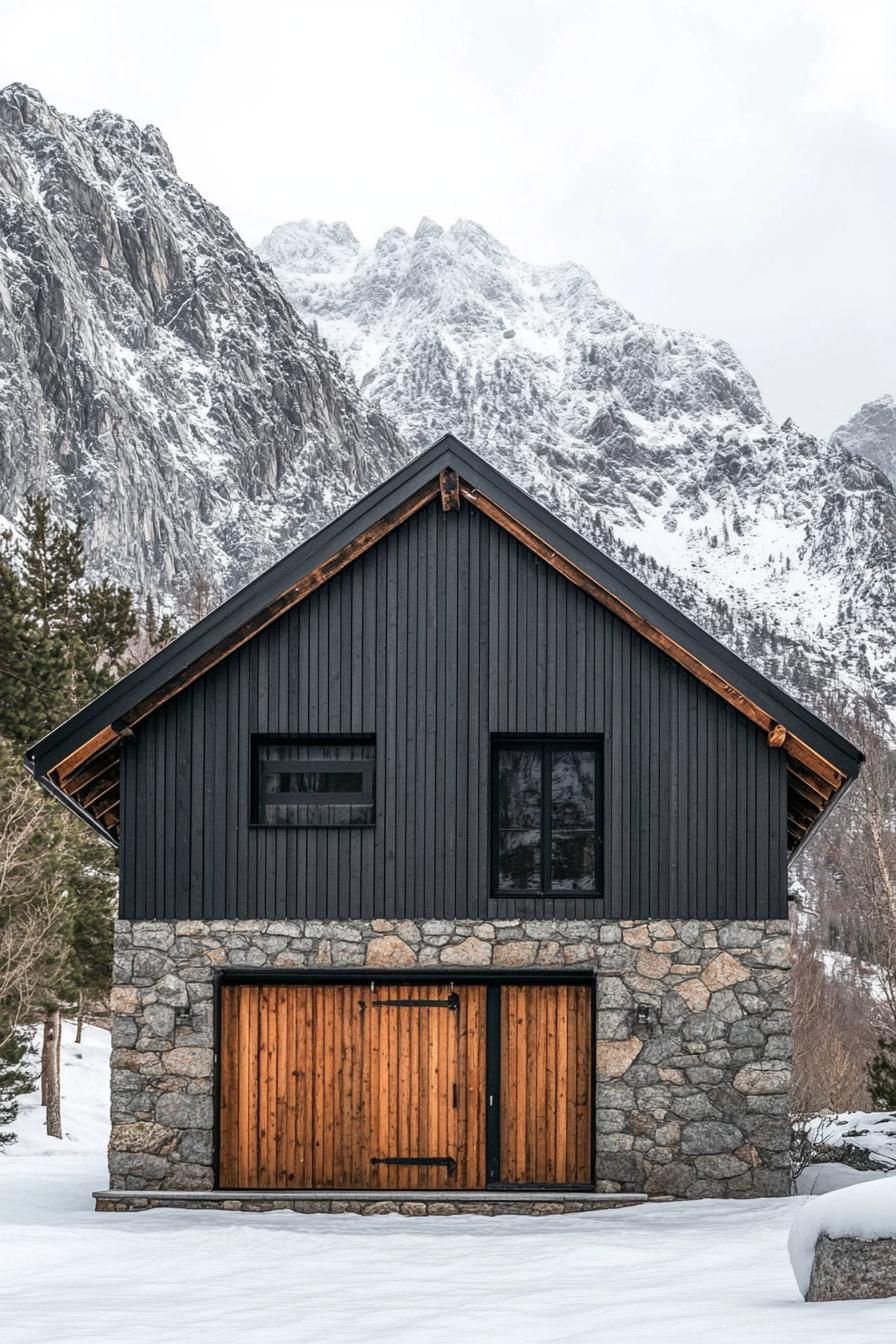 An Alpine Home With Stone and Timber Charm