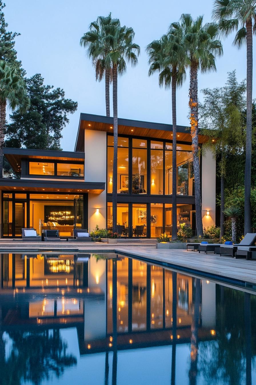 L-Shaped Pool That Wraps the House