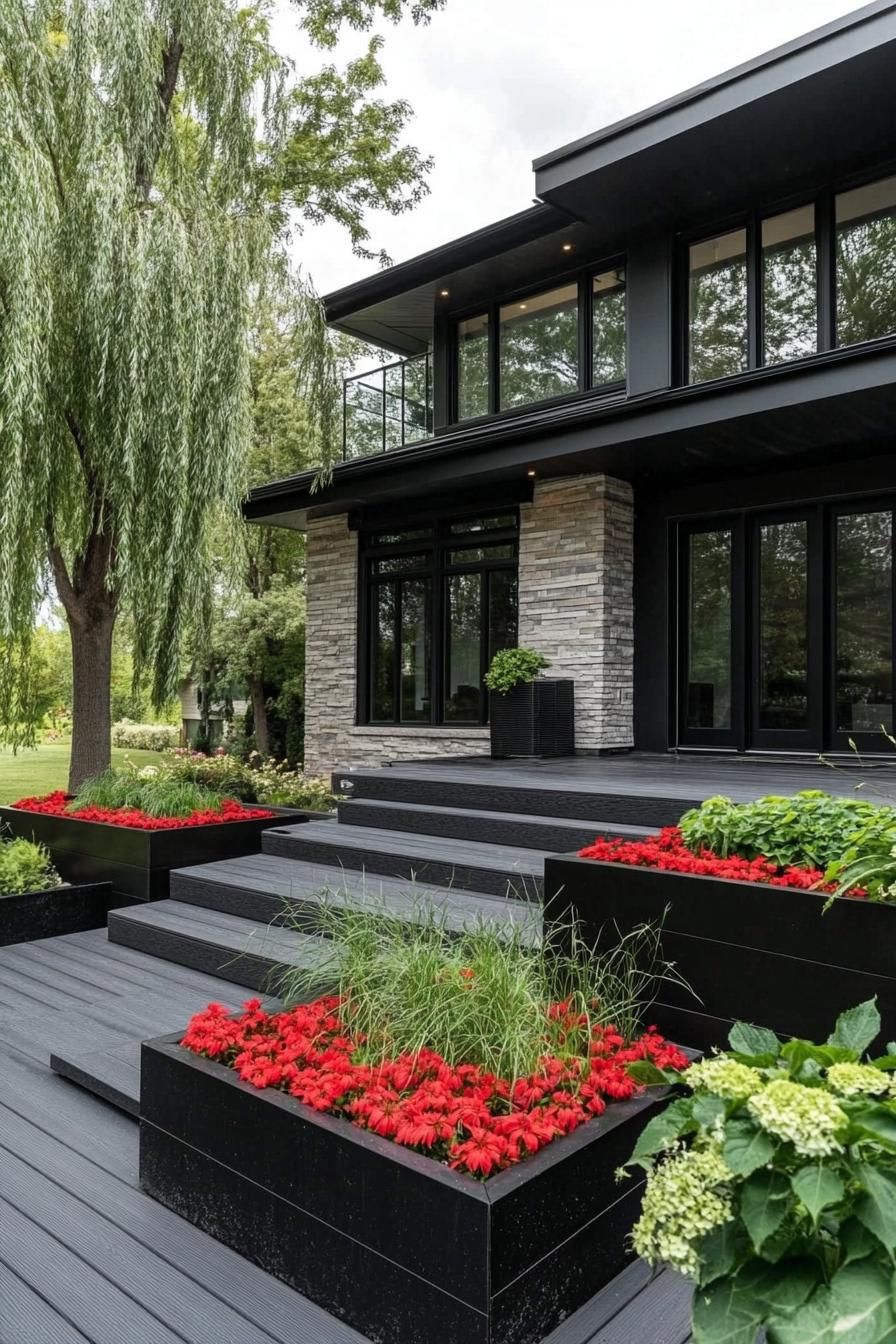 Black Decking Paired With Built-In Planter Boxes - photo 2