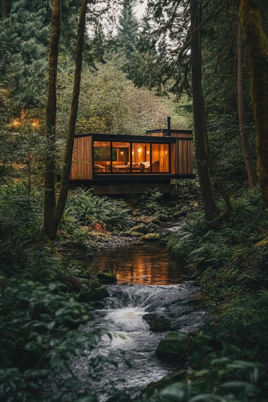 Cabins Suspended Over A Forest Stream - photo 2