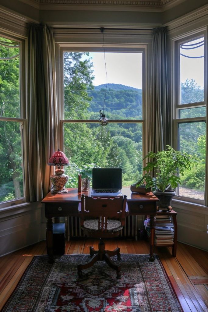 Bay Window Office Nook