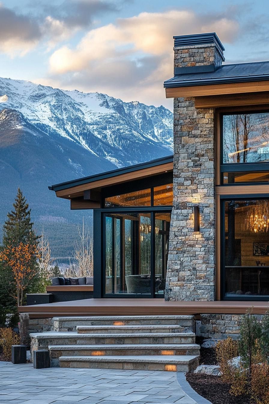 Snowy Peaks Surround This Chalet