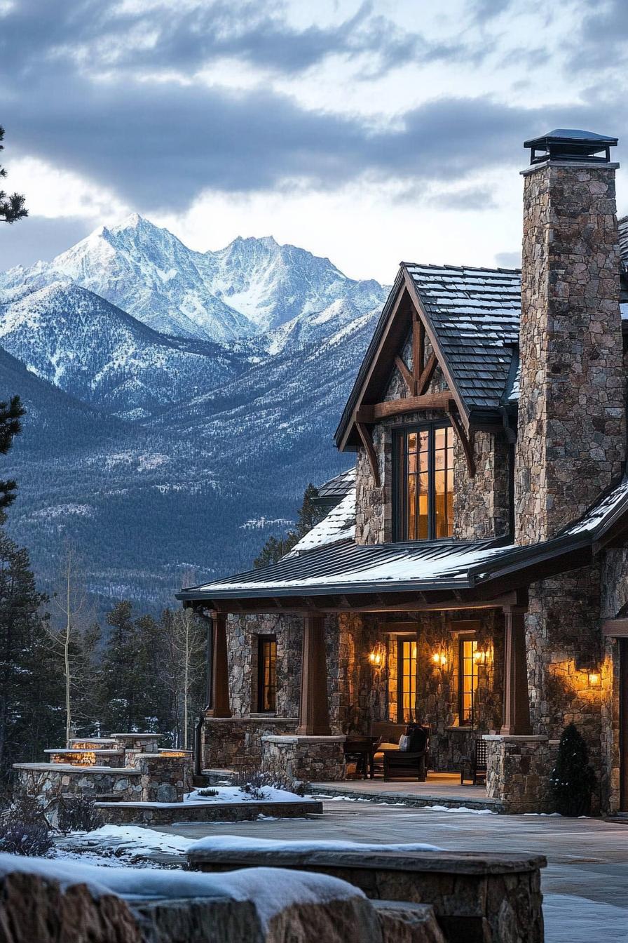 25) Mountain Retreat With Rustic Elegance