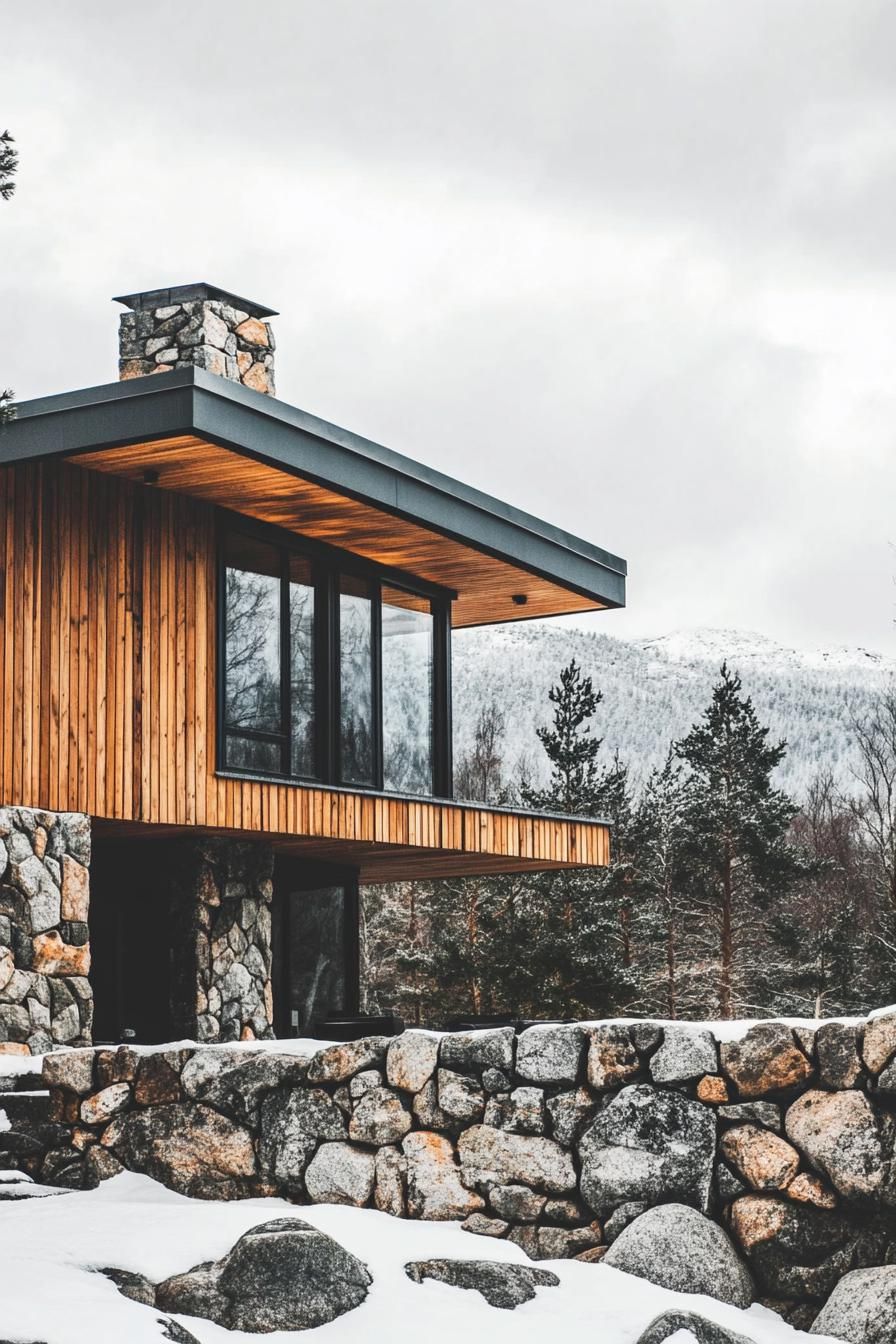 Stone or Brick Façades Mixed With Wood - photo 2
