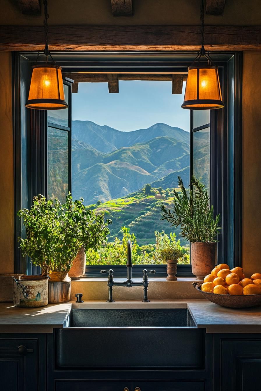 A Kitchen With Sweeping Mountain Views